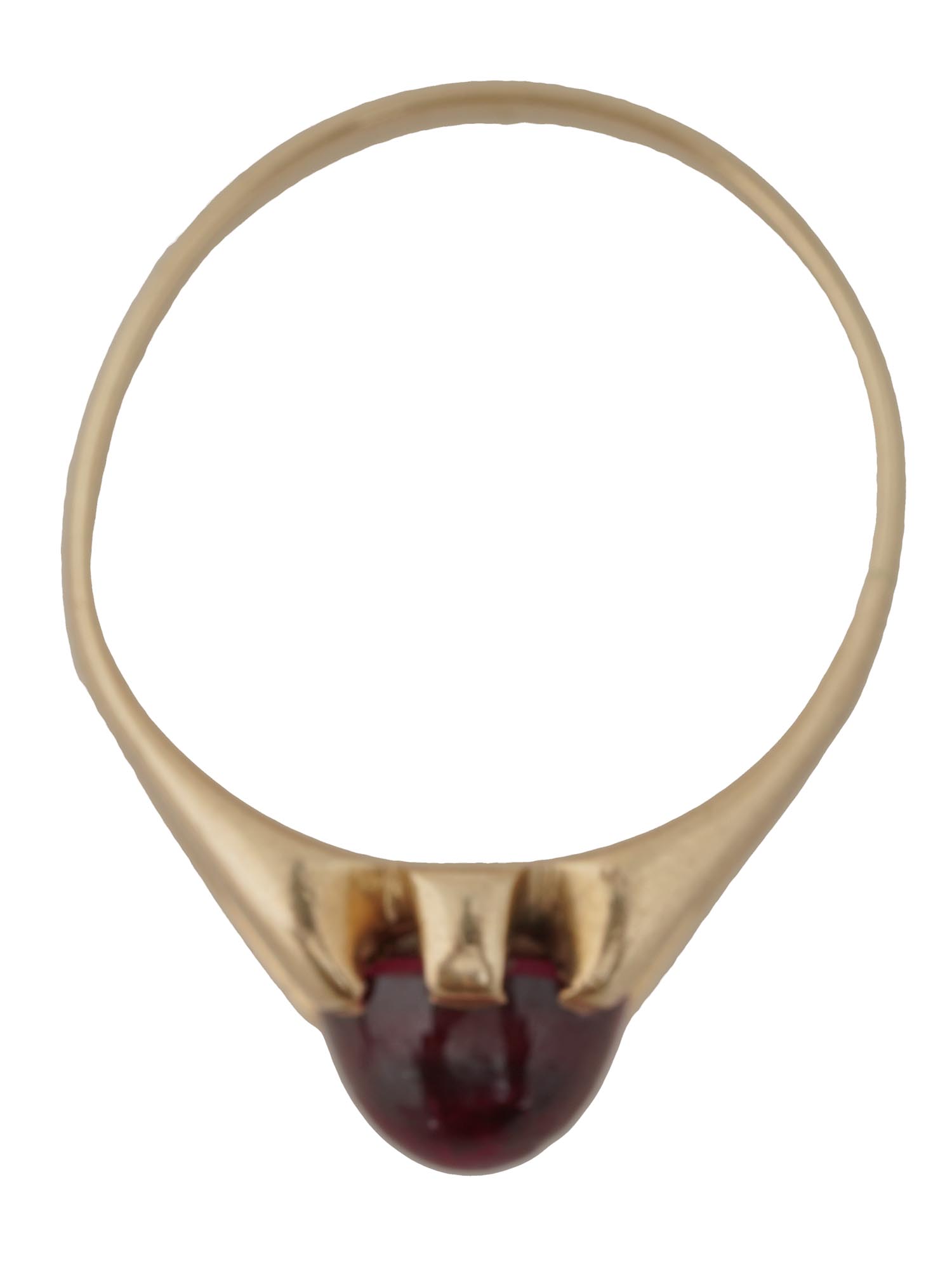 MODERNIST GOLD RING WITH MAROON STONE SIZE 12 PIC-4